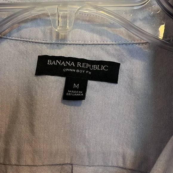 Banana Republic Button Down Cotton Blend Shirt MED - Picture 2 of 4